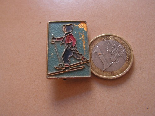 Insigne ski ancien aluminium - insigne,